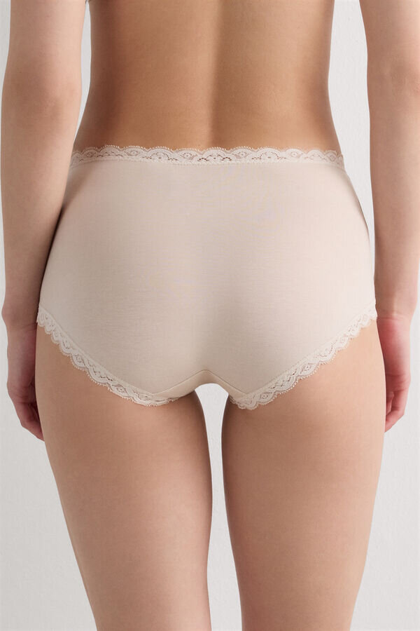 Bavlněné a krajkové kalhotky s vysokým pasem Bavlněné a krajkové kalhotky s vysokým pasem