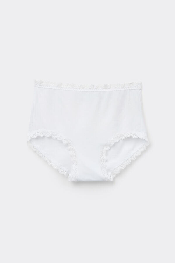 Bavlněné a krajkové kalhotky s vysokým pasem Bavlněné a krajkové kalhotky s vysokým pasem