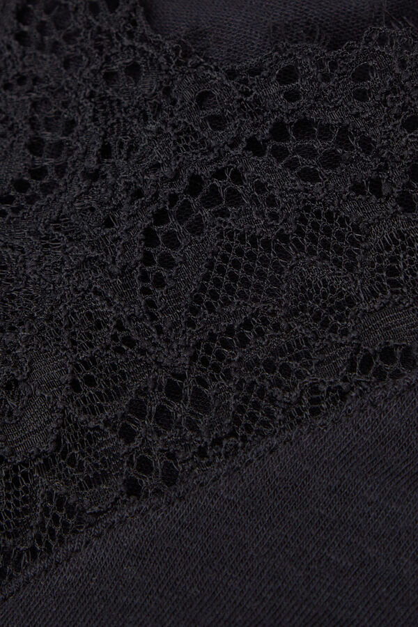 Body s dlouhým rukávem z ultralehkého modalu s kašmírem a krajkou Body s dlouhým rukávem z ultralehkého modalu s kašmírem a krajkou