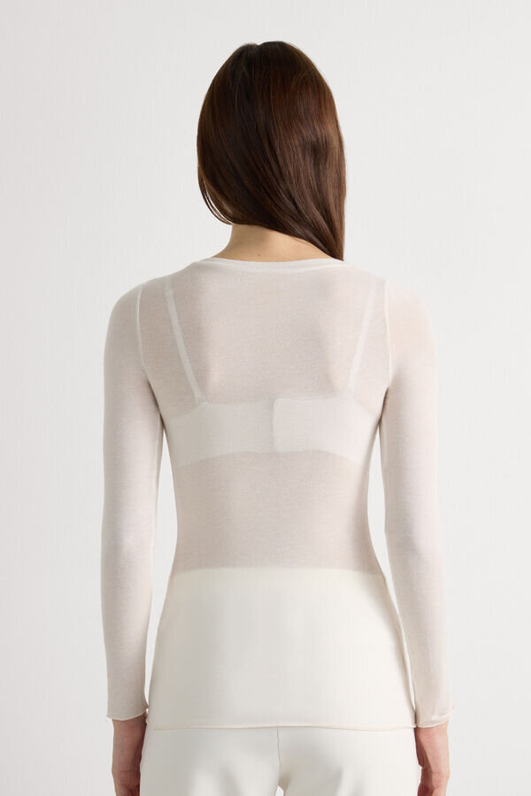 Dlouhý rukáv, výstřih do U, ultralehký modal s kašmírem Dlouhý rukáv, výstřih do U, ultralehký modal s kašmírem