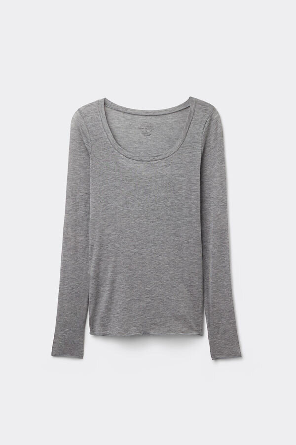 Dlouhý rukáv, výstřih do U, ultralehký modal s kašmírem Dlouhý rukáv, výstřih do U, ultralehký modal s kašmírem