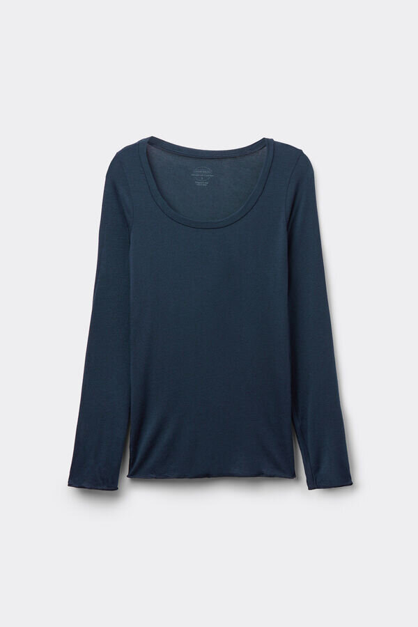 Dlouhý rukáv, výstřih do U, ultralehký modal s kašmírem Dlouhý rukáv, výstřih do U, ultralehký modal s kašmírem