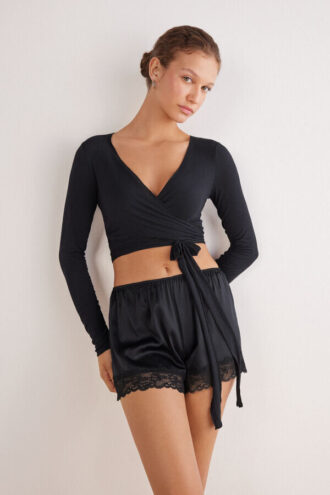 Dlouhý rukávový top z ultralehkého modalu s kašmírem