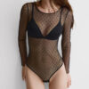 Flirt Fearlessly Lace Bodysuit s dlouhým rukávem