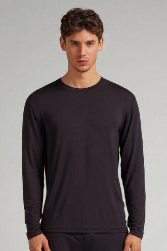 Halenka s dlouhým rukávem z měkkého hedvábí