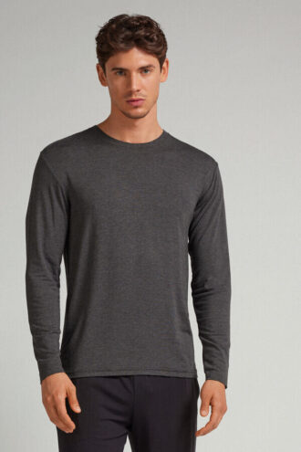 Halenka s dlouhým rukávem z měkkého hedvábí