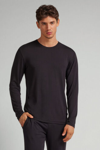 Halenka s dlouhým rukávem z měkkého hedvábí