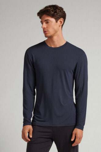 Halenka s dlouhým rukávem z měkkého hedvábí