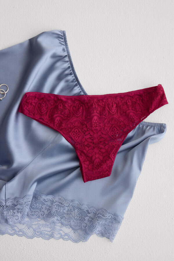 Hladké Brazilian kalhotky z mikrovlákna a krajky Hladké Brazilian kalhotky z mikrovlákna a krajky