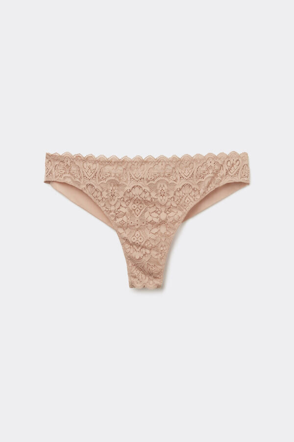 Hladké Brazilian kalhotky z mikrovlákna a krajky Hladké Brazilian kalhotky z mikrovlákna a krajky