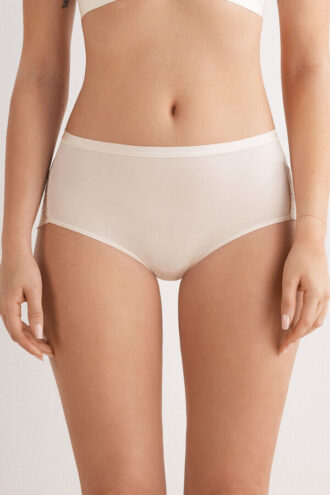 Kalhotky s vysokým pasem z mikrovlákna a krajky