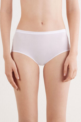 Kalhotky s vysokým pasem z mikrovlákna a krajky