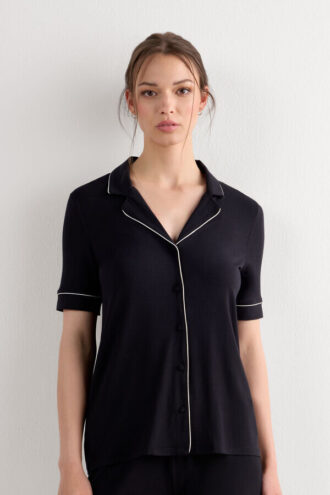 Košile s krátkým rukávem a knoflíky z modalu