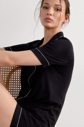 Košile s krátkým rukávem a knoflíky z modalu