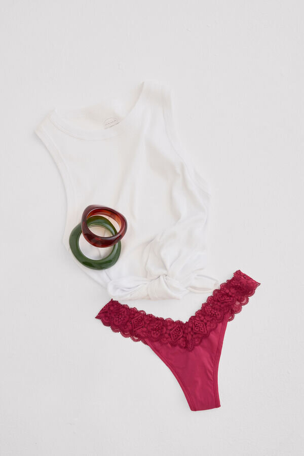 Krajka a mikrovlákno Brazilian kalhotky ve stylu 80. let Krajka a mikrovlákno Brazilian kalhotky ve stylu 80. let