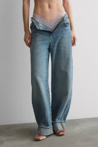 Krajka a mikrovlákno Brazilian kalhotky ve stylu 80. let