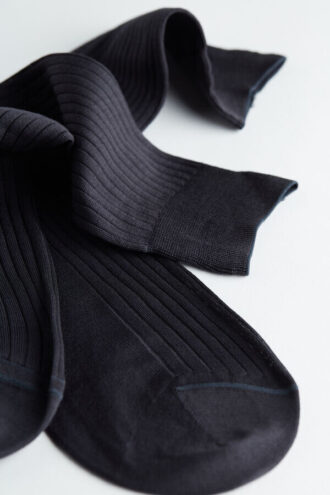 Krátké žebrované ponožky z egyptské bavlny