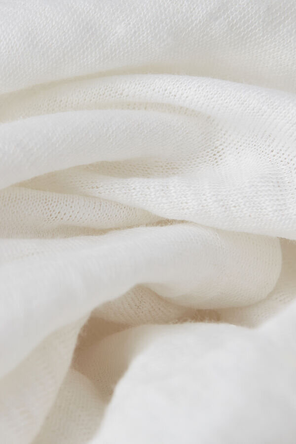 Krátké rukávy s výstřihem do V z čistého lnu Krátké rukávy s výstřihem do V z čistého lnu