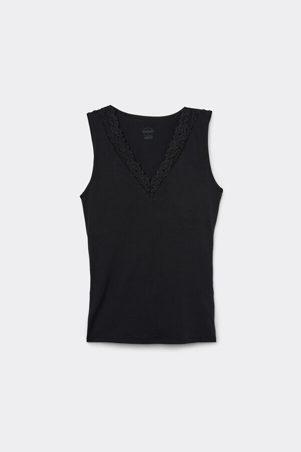 Modální a krajkové tílko Pretty Flowers Modální a krajkové tílko Pretty Flowers