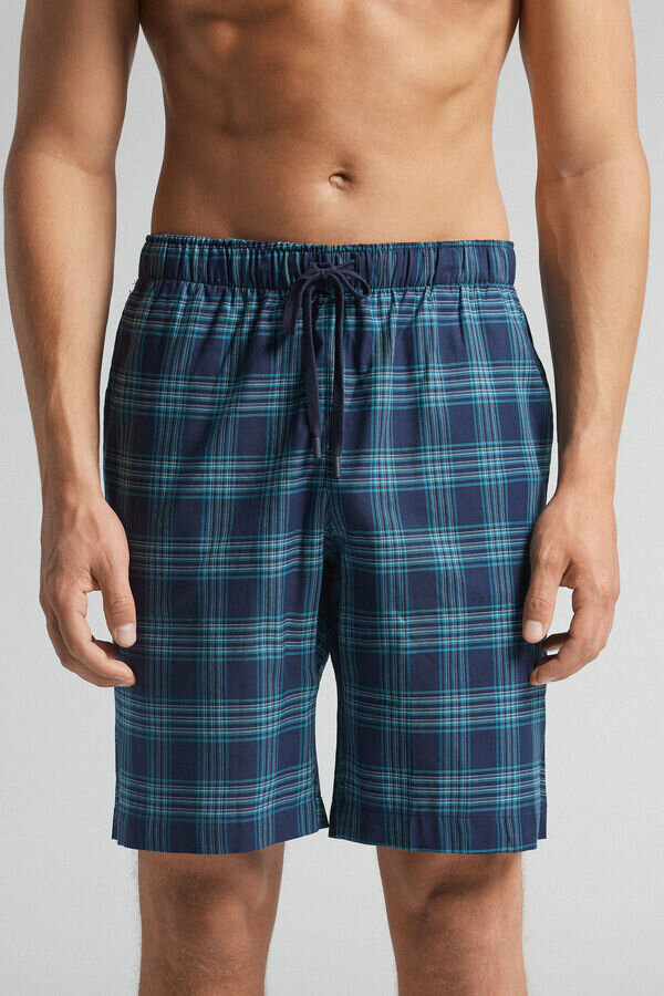 Šortky z látky s kostkovaným potiskem Šortky z látky s kostkovaným potiskem