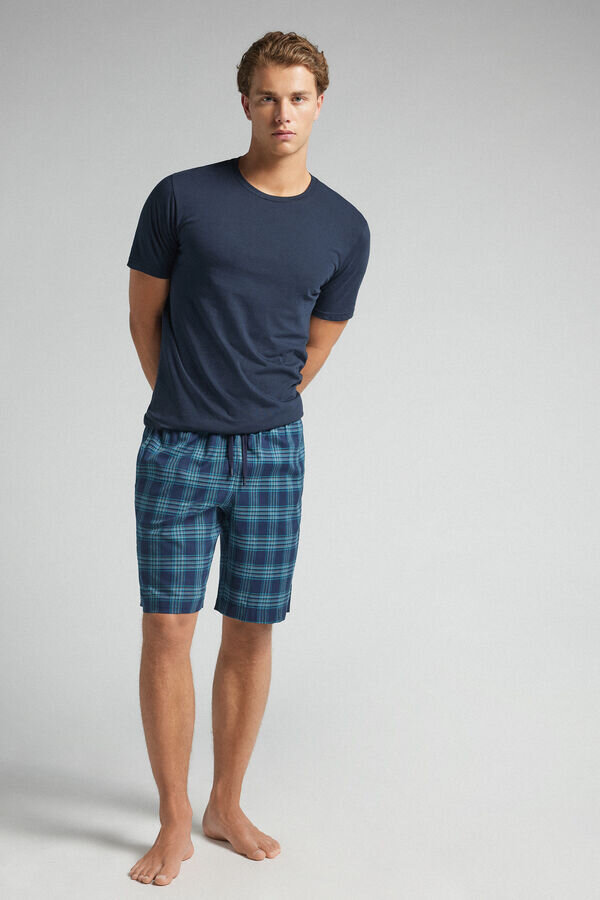 Šortky z látky s kostkovaným potiskem Šortky z látky s kostkovaným potiskem