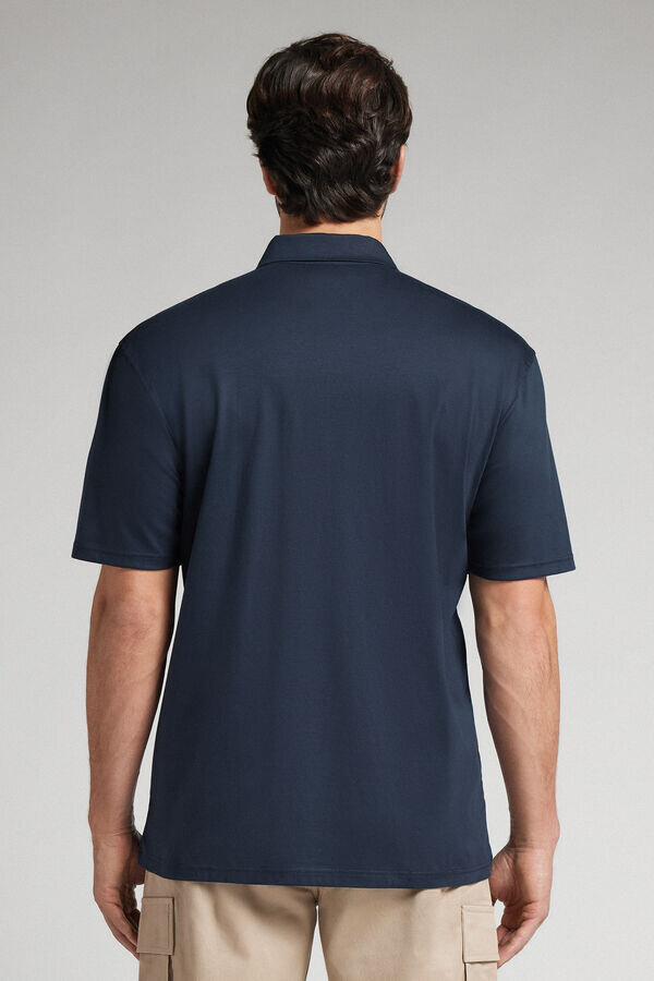 Polo tričko s krátkým rukávem a zipem z prémiové mercerované bavlny Polo tričko s krátkým rukávem a zipem z prémiové mercerované bavlny
