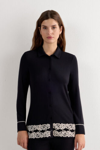 Pretty Flowers košile s knoflíky z modalu