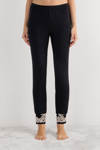 Pretty Flowers modalové kalhoty s manžetami