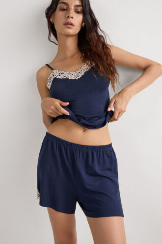 Pretty Flowers modální šortky