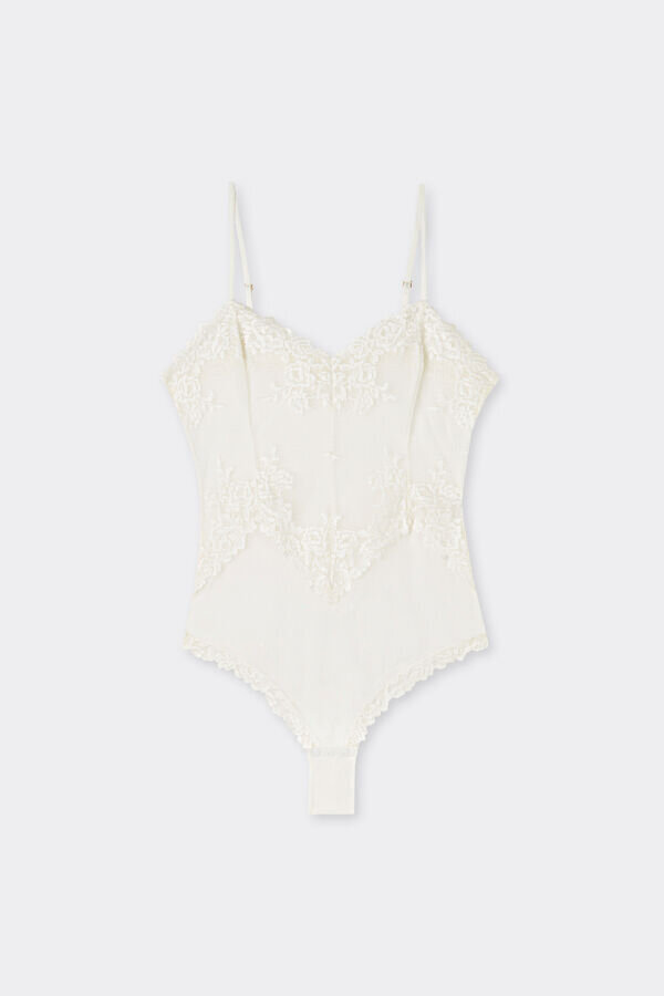 Pretty Flowers tylové a krajkové Lace Bodysuit Pretty Flowers tylové a krajkové Lace Bodysuit