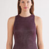 Ribbed Cotton Lame Tank Top