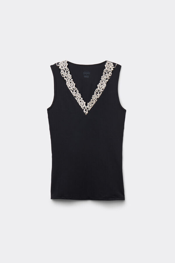 Tílko Pretty Flowers z modalu a krajky Tílko Pretty Flowers z modalu a krajky