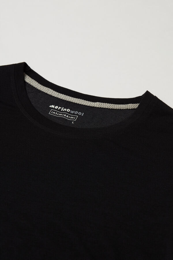 Top s dlouhým rukávem a kulatým výstřihem z merino vlny Top s dlouhým rukávem a kulatým výstřihem z merino vlny