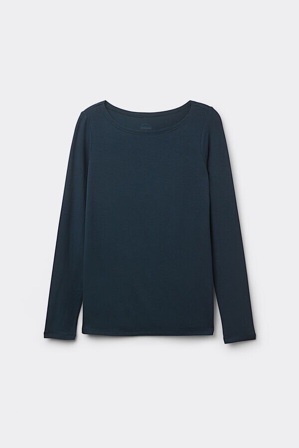 Top s dlouhým rukávem a lodním výstřihem z mikromodalu Top s dlouhým rukávem a lodním výstřihem z mikromodalu