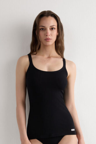 Top s tenkými ramínky z bavlny