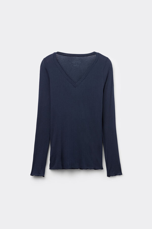 Top s výstřihem do V z ultralehkého modalu s kašmírem Top s výstřihem do V z ultralehkého modalu s kašmírem