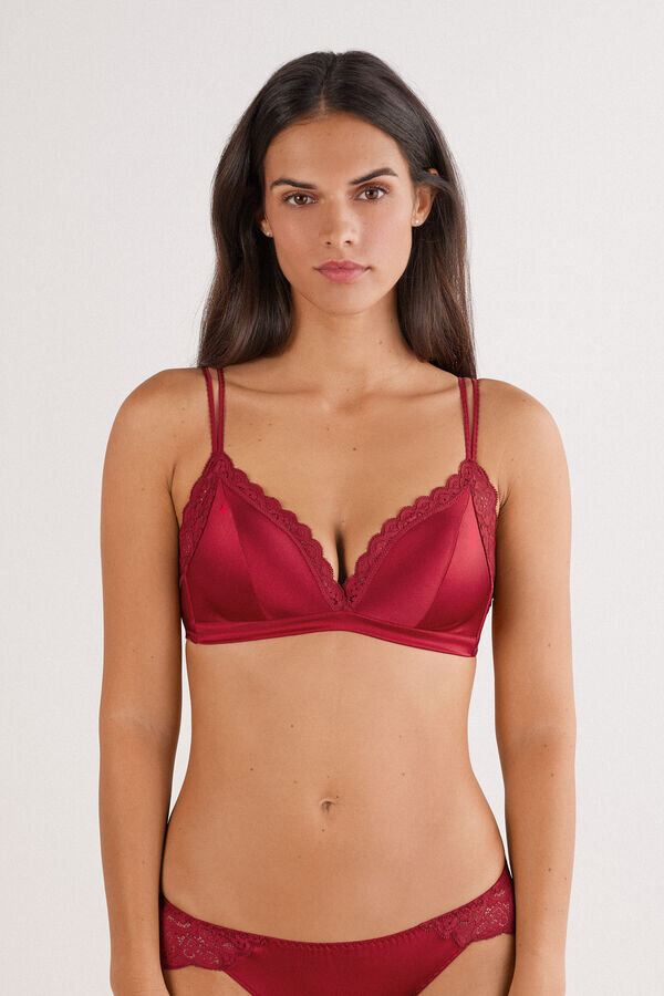 Trojúhelníková podprsenka Tiziana bez kostic z hedvábí a krajky Trojúhelníková podprsenka Tiziana bez kostic z hedvábí a krajky