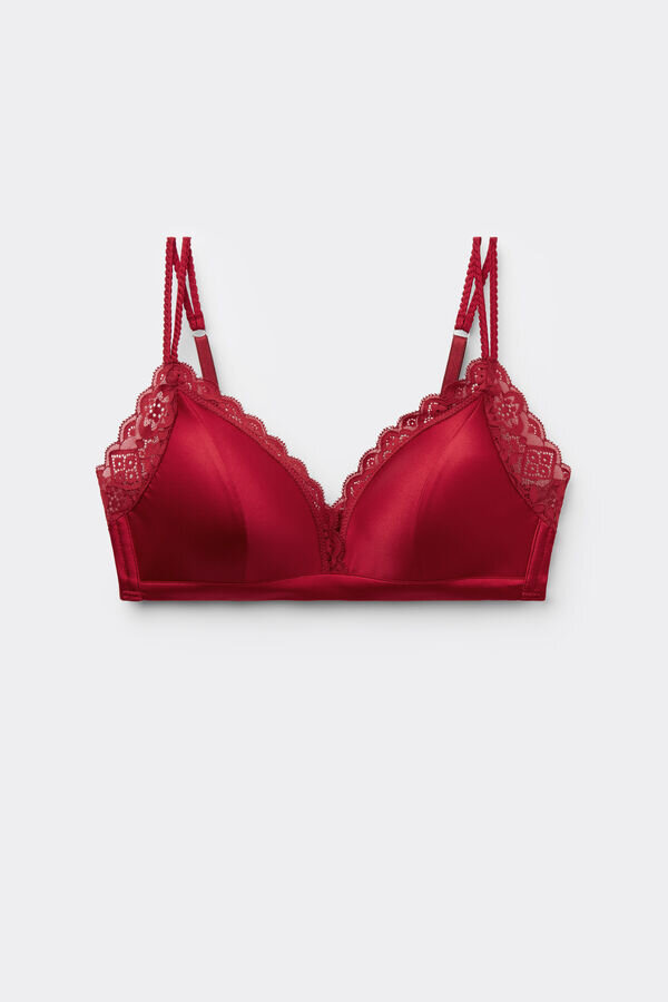 Trojúhelníková podprsenka Tiziana bez kostic z hedvábí a krajky Trojúhelníková podprsenka Tiziana bez kostic z hedvábí a krajky