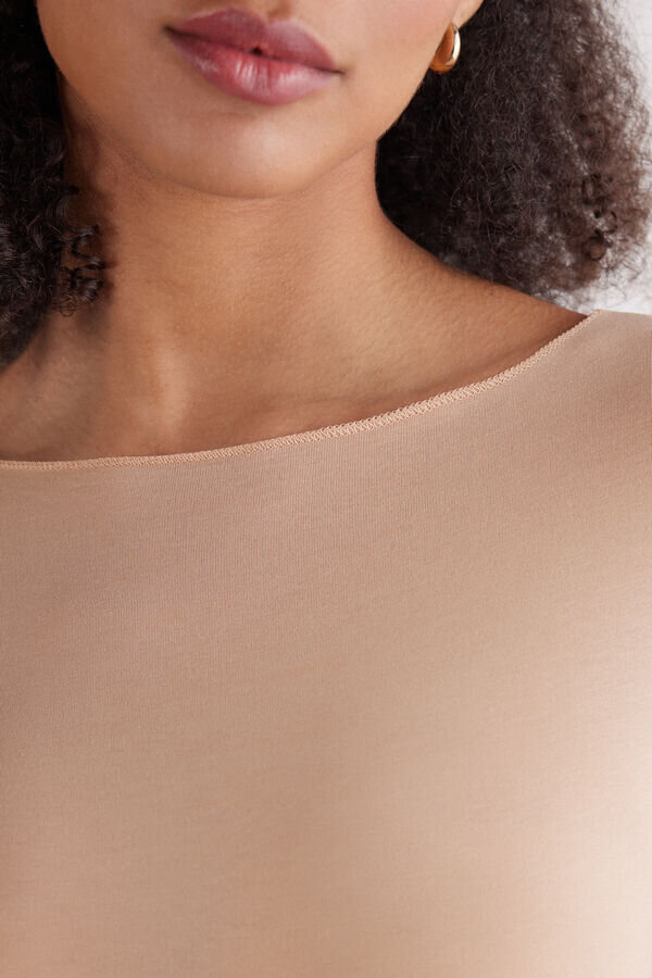 Ultralehké bavlněné tričko s lodním výstřihem Ultralehké bavlněné tričko s lodním výstřihem