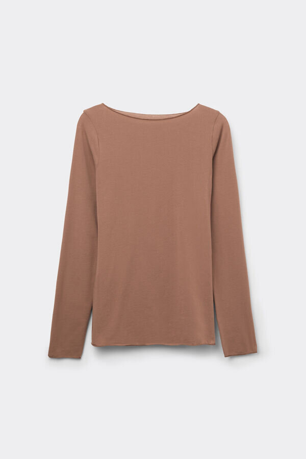 Ultralehké bavlněné tričko s lodním výstřihem Ultralehké bavlněné tričko s lodním výstřihem