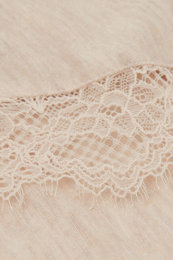 Ultralehká kašmírová halenka s dlouhým rukávem a krajkou Ultralehká kašmírová halenka s dlouhým rukávem a krajkou