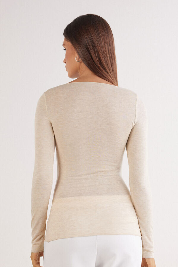 Ultralehký top s lodním výstřihem z modalu a kašmíru Ultralehký top s lodním výstřihem z modalu a kašmíru