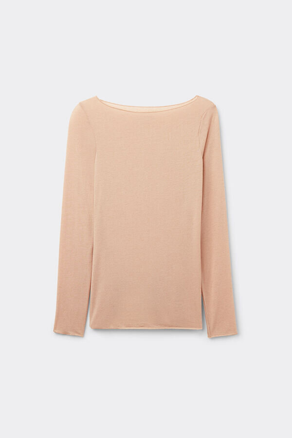 Ultralehký top s lodním výstřihem z modalu a kašmíru Ultralehký top s lodním výstřihem z modalu a kašmíru