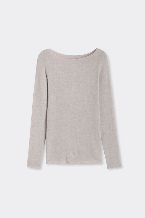 Ultralehký top s lodním výstřihem z modalu a kašmíru Ultralehký top s lodním výstřihem z modalu a kašmíru