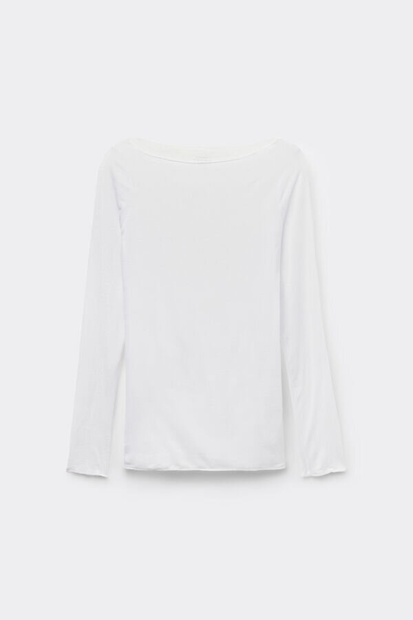 Ultralehký top s lodním výstřihem z modalu a kašmíru Ultralehký top s lodním výstřihem z modalu a kašmíru